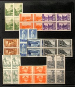 United States Postage Stamp, #756-765 National Parks Mint Blocks, 1935 (BE)