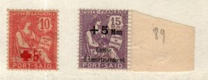 French Offices in Port Said Scott B1, B3a Mint hinged [TH1120]