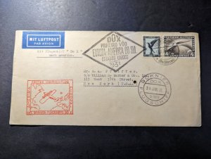 1931 Germany DOX Airmail First Flight Cover FFC Friedrichshafen to NY USA