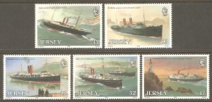 JERSEY GB Sc# 522 - 526 MNH FVF Set-5 Ships Lighthouse