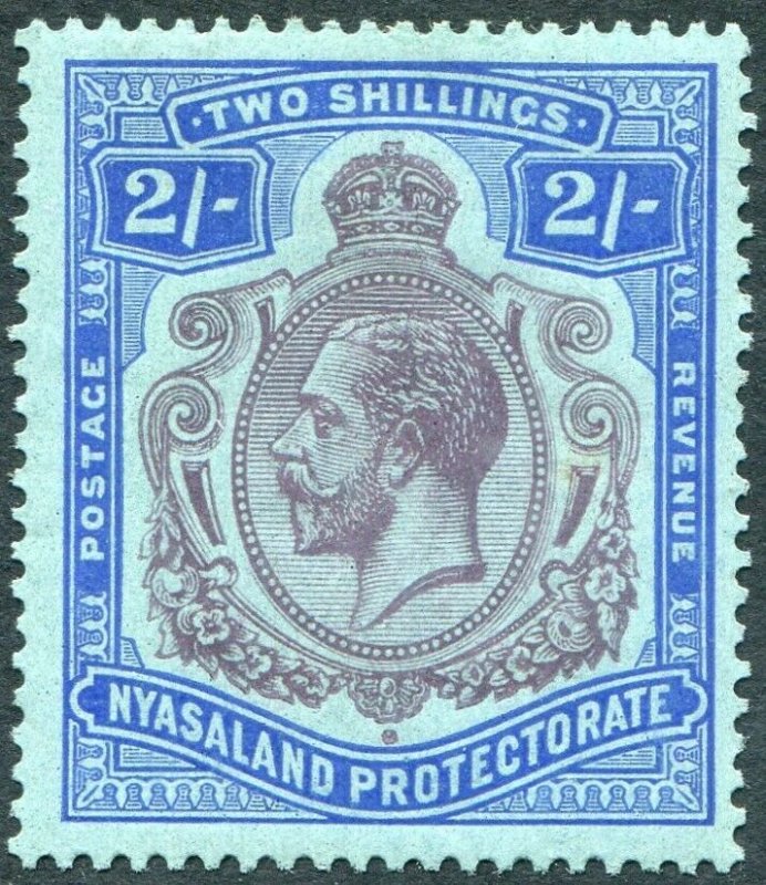 NYASALAND-1926 2/- Purple & Blue/Pale Blue Sg 109 MOUNTED MINT V48968