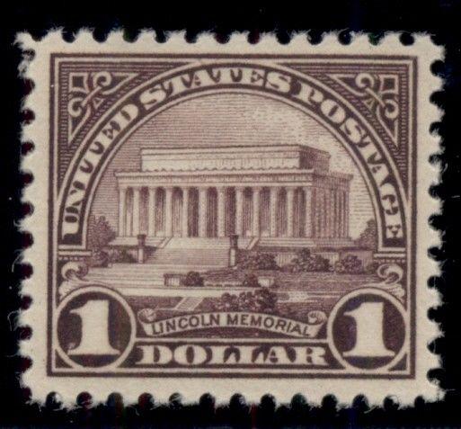 US #571 $1.00 Lincoln Memorial, og, NH, XF