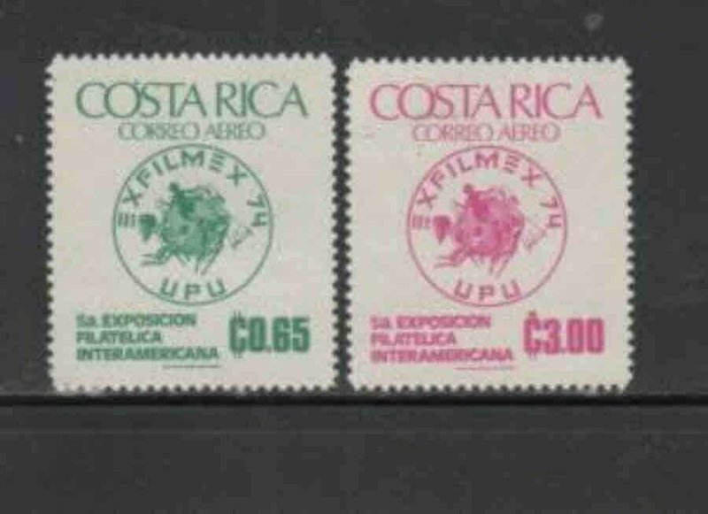 COSTA RICA #C594-595 1974 EXFILMEX '74 MINT VF NH O.G