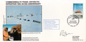 British Antarctic Territory FDC Sc 147 Signed Robert Swan Cachet Dog teams, v...