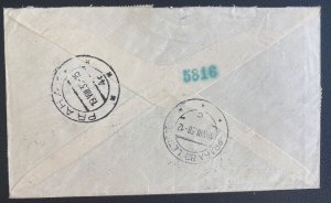 1938 Aukland New Zealand First Regular Flight cover FFC To Prague Czechoslovakia