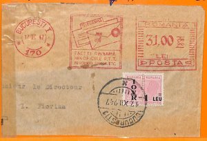 99477 - ROMANIA - Postal History - Revenue TAX stamp on TELEGRAM WRAPPER 1947-