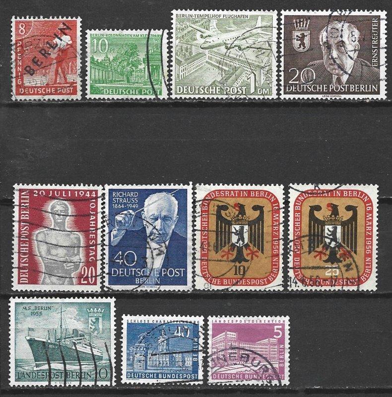 COLLECTION LOT 7877 GERMANY BERLIN 11 STAMPS 1948+ CV+$25