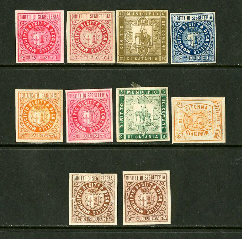 Italy Stamps Early Municipal Locals Lot of 10 Different