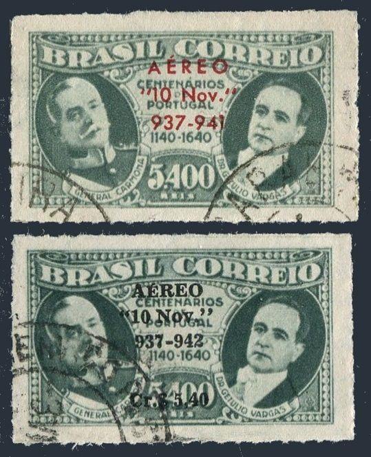 Brazil C45,C47,used. Air Post 1941-1942.President Vagres' new constitution.