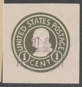 U.S. Scott #U521 Embossed Stamp - Stationery & Wrappers - Mint Single