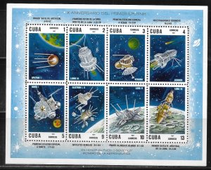 Cuba 1289a Soviet Space Program s.s. MNH Scott c.v. $12