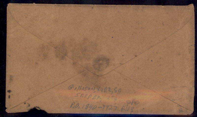 CSA Gillisonville SC South Carolina Civil War Confederate Stampless Paid C 92871