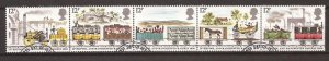 1980 Great Britain -Sc 908a - used VF - Strip of 5 -Manchester-Liverpool Railway