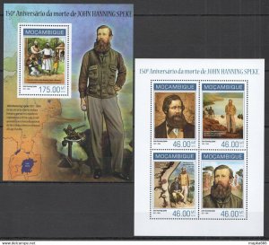 2014 Mozambique Explorer John Hanning Speke Kb+Bl ** St2471