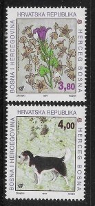 Bosnia & Herzegovina Croat Admin 1994 Flora and Fauna Dog Sc 13 MNH A1474