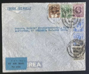 1934 Singapore Airmail Cover To Amsterdam Netherlands