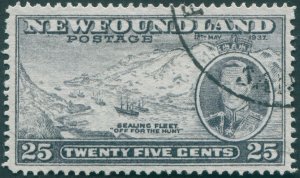 Newfoundland 1937 25c slate Perf 13½ SG266b used