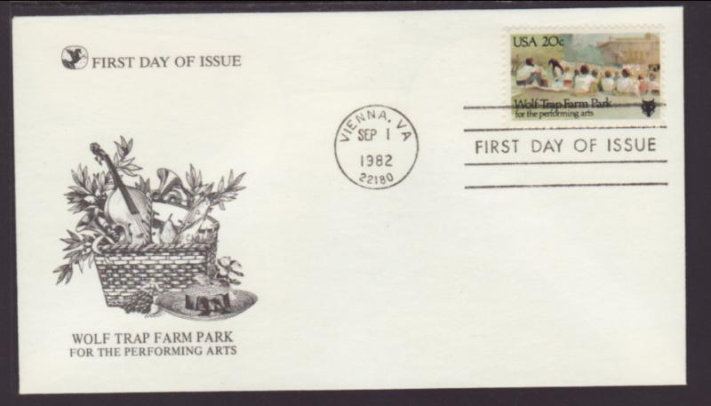 US 2018 Wolf Trap Farm 1982 Readers Digest U/A FDC