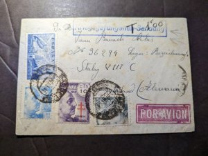 1941 Spain Rare Prisoner of War POW Airmail Cover to Stalag VIII Germany