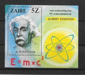 ZAIRE MNH SOUV. SHEET SC#959 ALBERT EINSTEIN SCV$4.50 NICE