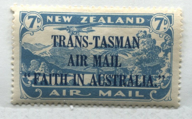 New Zealand 1934 7d light blue overprinted Airmail mint o.g. hinged