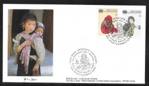 UN Vienna 55-56 Child Survival WFUNA Cachet FDC First Day Cover