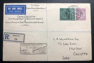 1933 Blantyre Nyasaland First Flight Airmail Cover FFC To Calcutta India