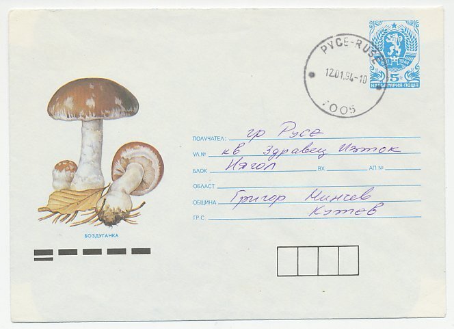 Postal stationery Bulgaria 1994 Mushroom