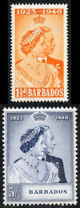 Barbados SG265/66 1948 Royal Silver Wedding Set U/M