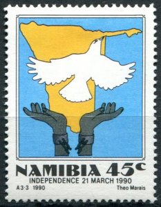 Namibia Sc#660 MH/Unused, 45c multi, Independence (1990)