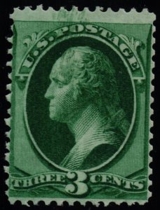 US Scott #147 - VF - MNH - 3c Washington - Reperfed Right - Green - 1870