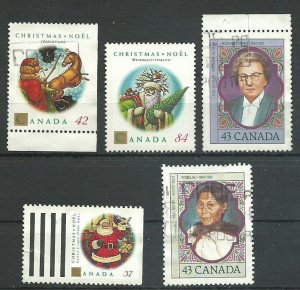 Canada #1452,1454,1455,1458,1459   used VF  PD