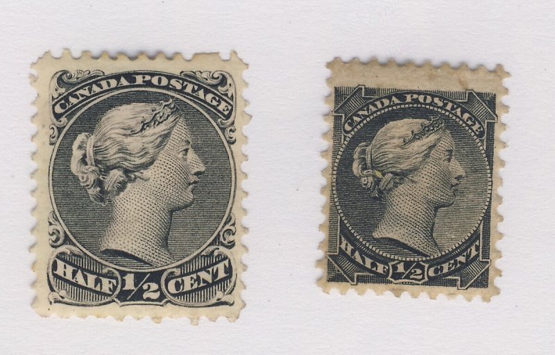 2x Canada Stamps; #21-1/2c MNG F/VF #34-1/2c MH F/VF Guide Value = $100.00