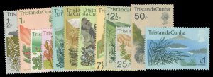 Tristan da Cunha #162-173 Cat$24.65, 1972 Flora, complete set, never hinged