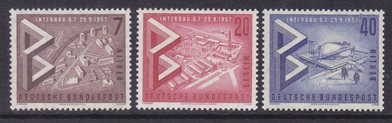 Germany Berlin 9N145-47 MNH 1957 Hansa Model Town and B Building Show Berlin Set