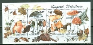 Romania MNH S/S 3936 Mushrooms 4 Stamps