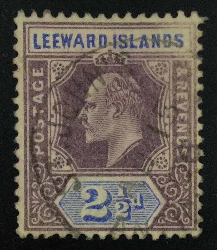 MOMEN: LEEWARD ISLANDS SG #32a WIDE A 1905-08 USED £550 LOT #61828