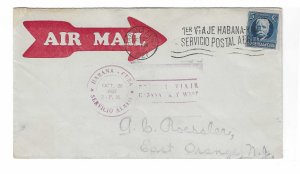 Cuba 1927  Havana to Key West  First Flight / Roessler cachet