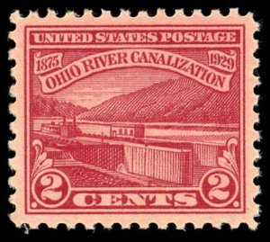 US Sc 681 XF/MNH - 1929 2¢ - Ohio River Canalization - Well Centered - Nice!