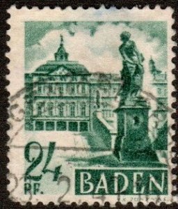 Germany - Baden 5N22 - Used - 24pf Rastatt Castle (1948)