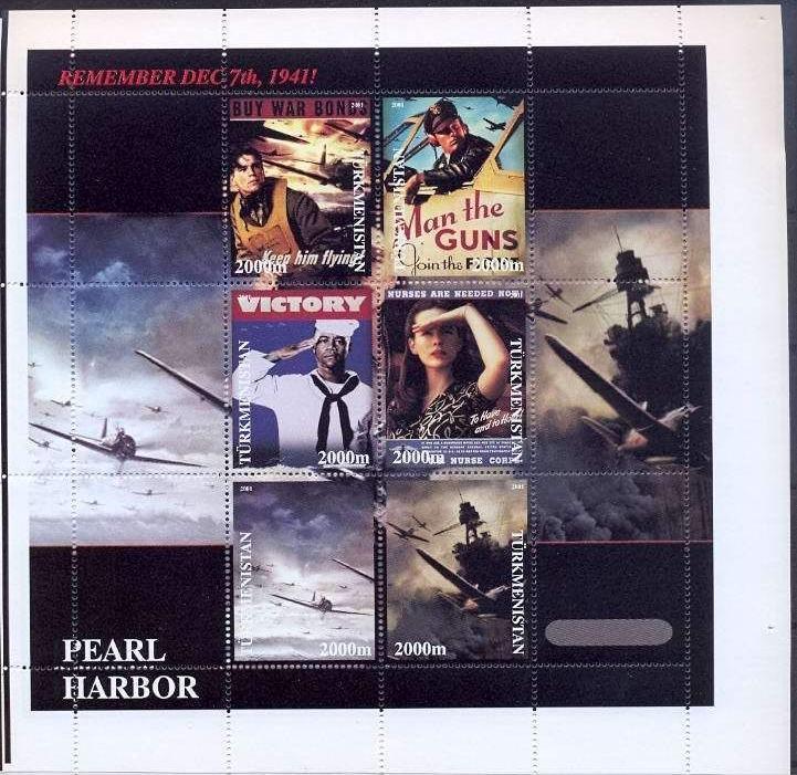 TURKMENISTAN SHEET ACTORS CINEMA PEARL HARBOR