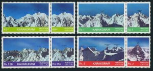 Pakistan 549-556a pairs,MNH.Michel 550-557. Mountain Ranges,Peaks.1981.