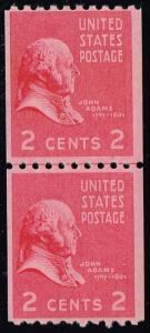 US #850 John Adams Joint Line Pair; MNH (7.50)