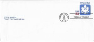Scott#UO89   UPSS# OM43  Official Mail FDC