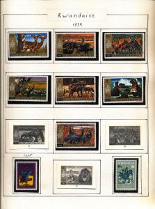 RWANDA 1967/73 Wildlife Art Birds M&U Collection Appx 70 (Au11030)