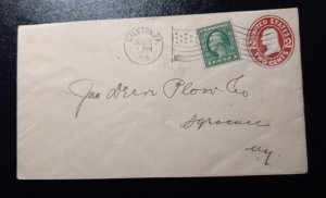 US #U91e Postal Cover Stamped Envolope w/Sc 490 Stamp added 1918 Galeton PA VF