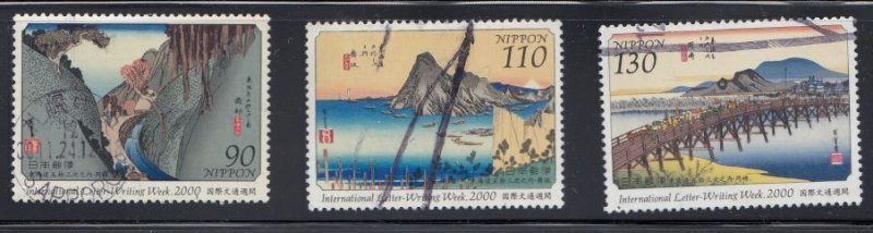 Japan  2000 Scott #2744-2746 Intl. Letter writing week - used