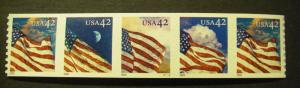 Scott 4240-3 or 4243a, 42c Flag, PNC5 #V2222, P/V