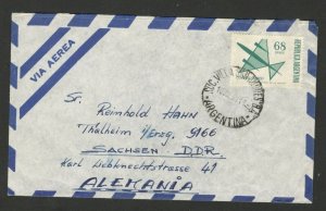 ARGENTINA TO SACHSEN DDR -GERMANY - AIRMAIL LETTER-PLANE -1969.