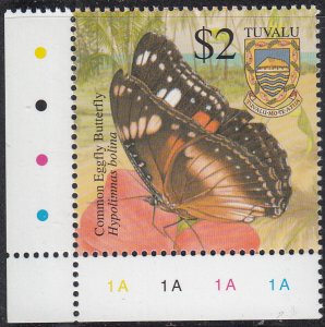 Tuvalu 2001 MNH Sc #872 $2 Common eggfly butterfly - Insects